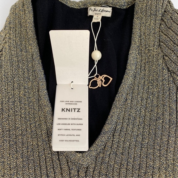 For Love And Lemons Metallic Long Sleeve Dress Sz Xs chic special occasions - Picture 6 of 6